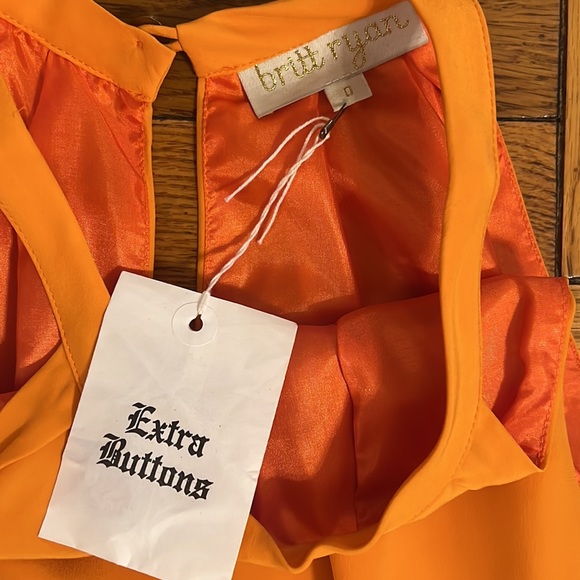 Brand New Orange Britt Ryan Tank Top Silk Dress with Pockets - Picture 6 of 7